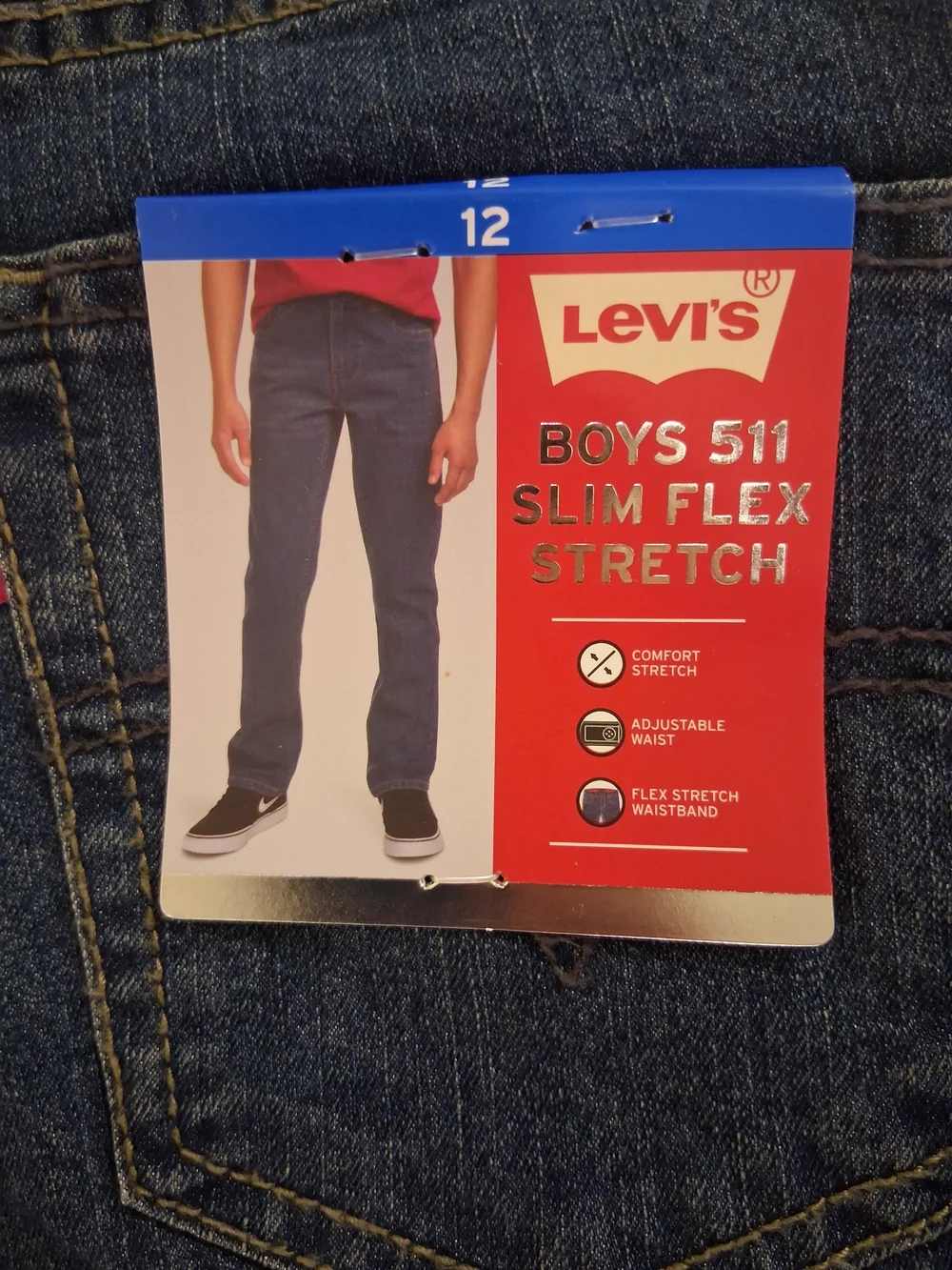 Boys Red Tag Levi Jeans Size 12 512 Slim Flex Stretch New With Tags W26 L/27